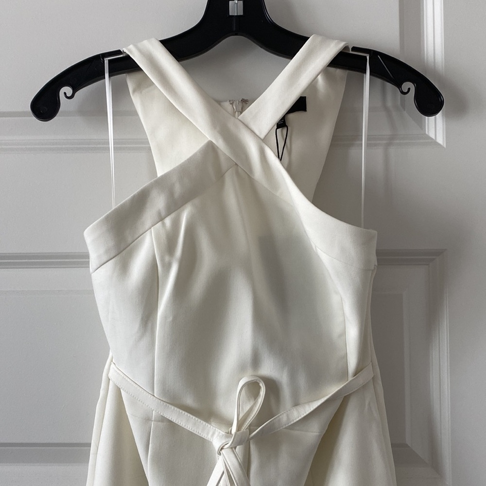LIKELY white wide legged racer back  jumpsuit. Brand new with tags